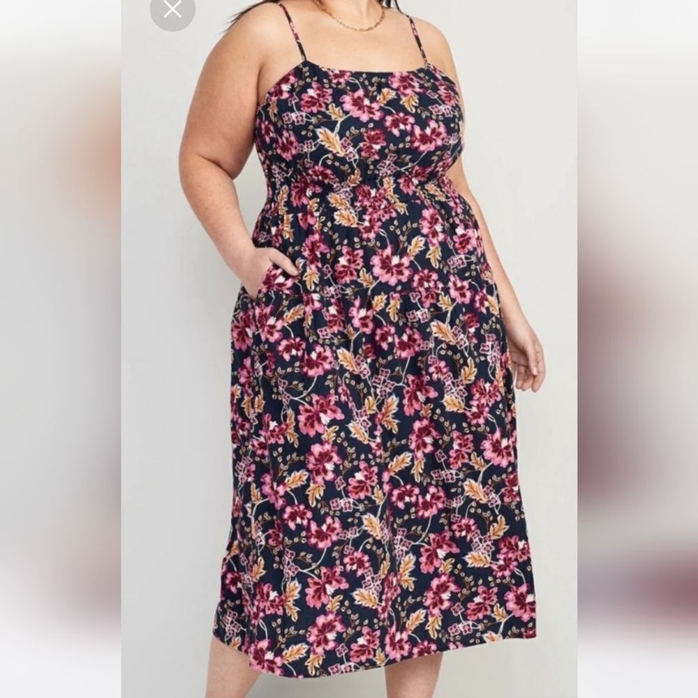 Old Navy Pink and Green Maxi A-Line Skirt